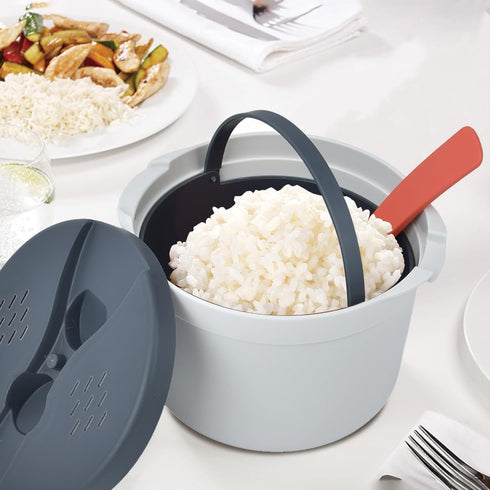 Microwave Rice Cooker, 2 L Pasta Cooker, Food Grade PP Microwave Pressure Steamer for Home Meal Prep