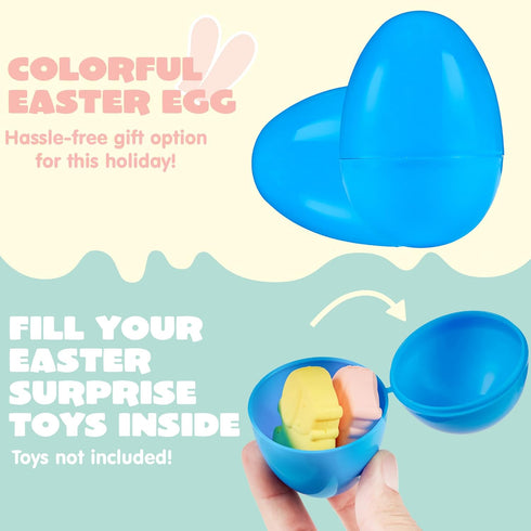 3.15" 264PCS JOYIN Easter Eggs, Fillable Plastic Eggs Empty Colorful Bright Eggshells with Hinge for Easter Hunt