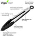 2-Pack Kitchen Tongs Set: 9" (Small) & 12" (Large) Non-Stick Silicone-Stainless Steel Cooking Tongs, BPA Free, Heat
