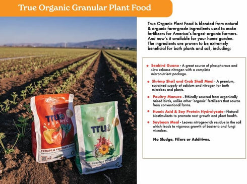 4lb 70 True Organic Citrus & Avocado Food Organic Fertilizer for Lush Foliage and Abundant Fruit Bag Covers Sq. Ft.