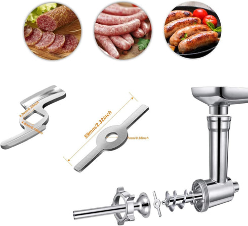 10 PCS Meat Grinder Blades, Stainless Steel Parts for Size 5 Stand Mixer and Meat Grinder Accessories