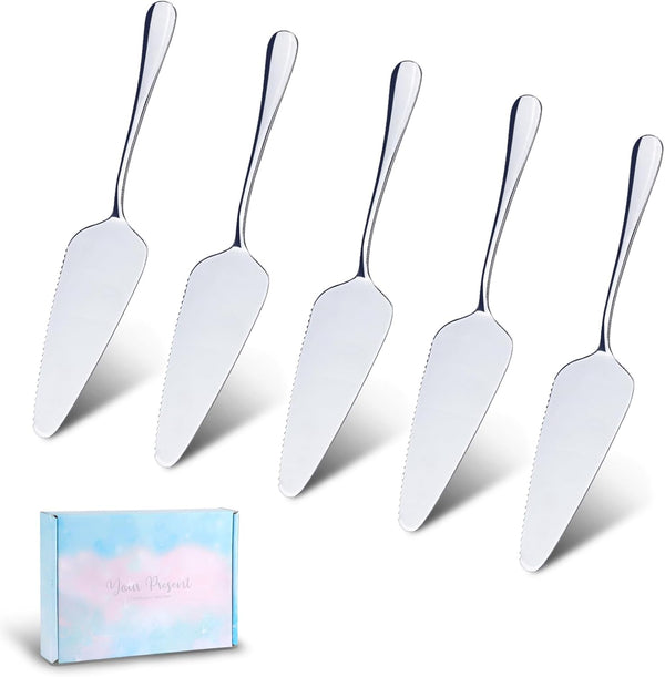 5 Pcs Pie Server Set, Stainless Steel Cake Cutter, Pizza Spatula Serving Utensils for Cutting Pizza, Cake, Dessert