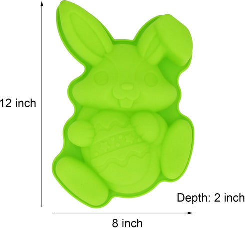 Bunny Holding Egg Cake Pan, BPA Free and Non-Stick Rabbit Silicone Bakeware Mold for Baking Easter Day Party Cake Dessert (Random Color) by MoldFun
