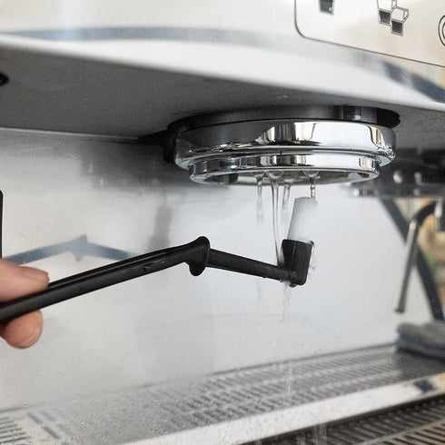 Coffee Machine Cleaning Set, 1 Piece Brush with Spoon & 1 Piece 58mm Stainless Steel Backflush Insert