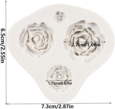 Rose Mold Rose Flower Silicone Fondant Cake Molds For Cupcake Topper Cake Decoration Chocolate Candy Polymer Clay Gum Paste by FCKEMLDS