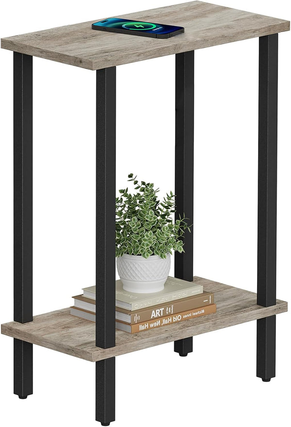 TUTOTAK Small Side Table, Narrow End Table, Skinny Sofa Table, Slim Nightstand,