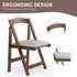 VTV Commercial Wooden Folding Chairs with Padded Cushion,Foldable Portable Chair Bamboo Folding for Indoor and Outdoor