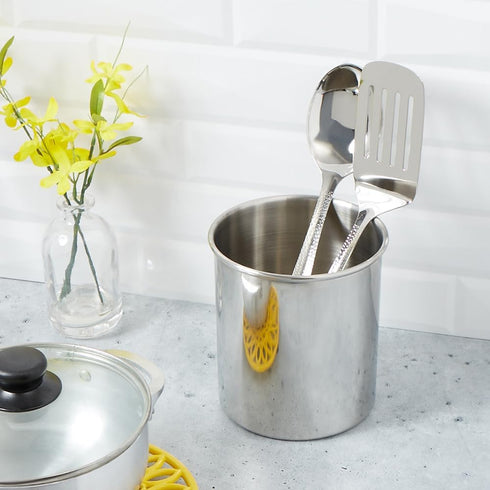 Stainless Steel Utensil Set with Elegant Hammered Finish, Includes Slotted Turner and Serving Spoon