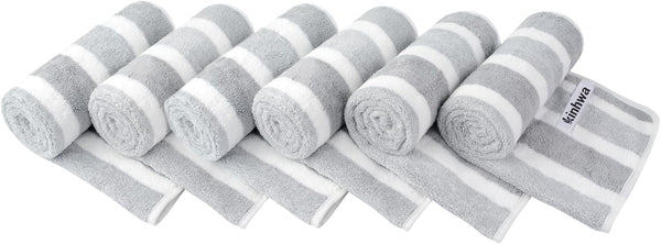 KinHwa Microfiber Hand Towels for Bathroom Soft and Absorbent Face Towels Grey