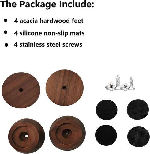 Wooden Cutting Board Feet with Non-Slip Silicone for Butcher Block, Wooden Cutting Board Legs with Screw