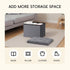 Grey,16.5"x12.6"x12.6" PINPLUS Storage Ottoman with Benches Foot Rest Stool, Folding Velvet Shoes Chest for Bedroom
