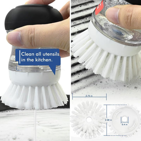 8 Pack Palm Brush Refills for OXO Soap Dispensing Dish Brush - Cleaning Replacement Brush Head for OXO Palm Brush