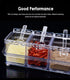 Seasoning Box with Spoon, 4 Compartments Multi-Grid Spice Storage Container for Kitchen Herb Spice Tools