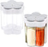 2 PCS Travel Spice Jars, 5-in-1 Seasoning Containers, Clear Plastic Condiment Bottles for Camping, BBQ, Picnic