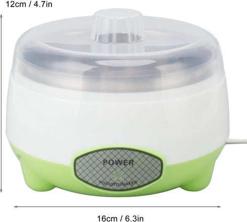 Headerbs Yogurt Maker Machine, Compact Stainless Steel Container for Homemade DIY Yogurt, Green 15W (US Plug 110V)