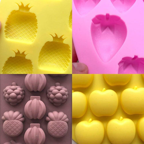 Chocolate Candy Silicone Mold for Strawberries, Pineapples, Apples, Flexible Baking Molds for Gummy Candies