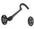 Renovators Supply Manufacturing Door Latch Lock, 4.5 in. Black Wrought Iron Swivel Hook and Eye Latch