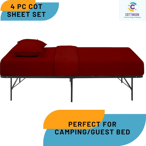 30" 75",Cot Set- Set (4 4-7" Cot Sheet x Sheets Egyptain Cotton Sheet PCs) Cot Size Mattress Sheets Fitted for Narrow