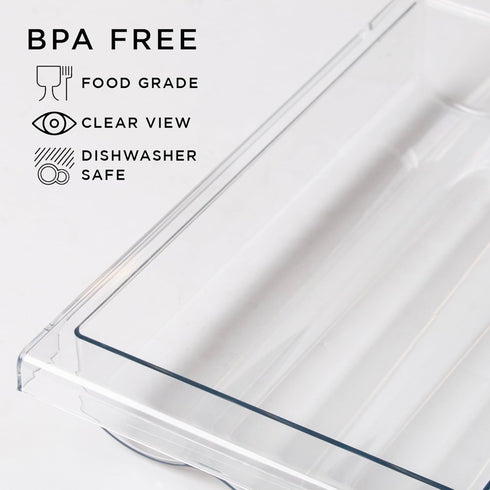 BINO Pull-out Egg Holder Organizer, Clear Fridge Egg Drawer for 18 Eggs Storage