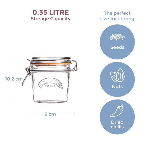 Kilner Round Swing Top Glass Jar, 12 oz