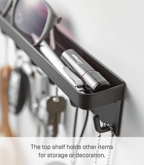 Yamazaki Home Black Magnetic Key Rack with Tray, One Size