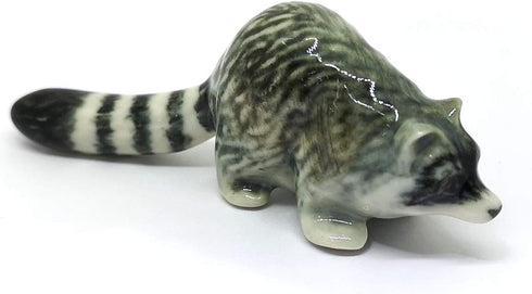 ZOOCRAFT Ceramic Raccoon Figurine, Hand Painted Porcelain Wildlife Animal Collectible Decor