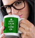 3dRose Keep Calm and Farm On Mug, 11 oz, Black/White