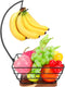Countertop Fruit Basket Bowl with Banana Hanger, Modern Vegetable Storage with Tree Holder for Kitchen Dining Table