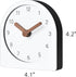 Wooden Silent Non-Ticking Battery Operated Decorative Mini Analog Clock, White for Home Office Living Room