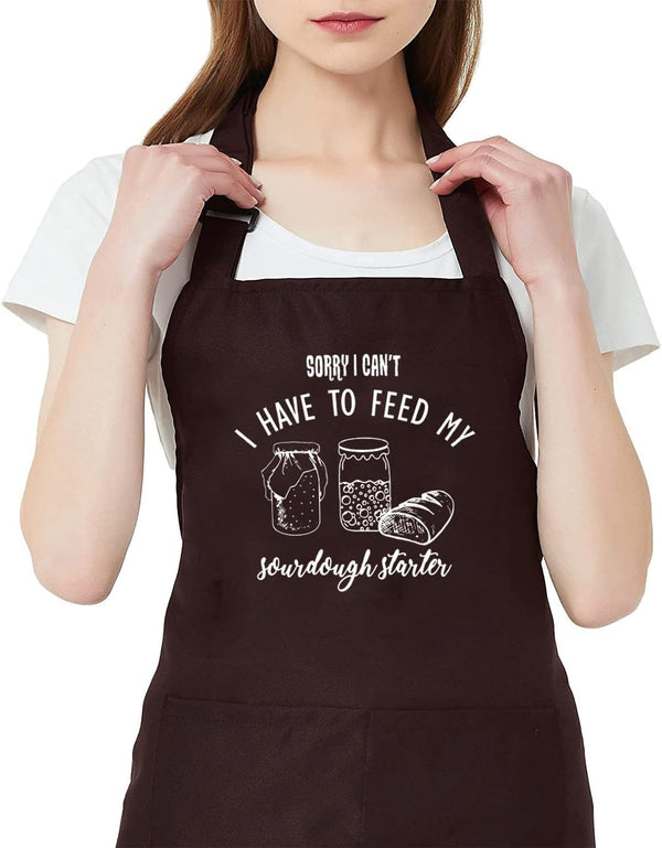 Waterproof Baking Baker Apron for Women and Men, Sourdough Bread Lover Gift with 2 Pockets for BBQ Kitchen