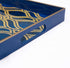 15.7" 10.2" 1.57" MAONAME Blue Decorative Tray with Handles, Plastic Serving Tray for Coffee Table, Marbling