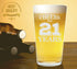 Veracco Cheers To 21 Years Pint Beer Glass, 21st Birthday Gift for Him or Her (Clear, Glass)