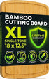GREENER CHEF 18 Inch Extra Large Bamboo Cutting Board with Lifetime Replacements