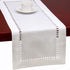 Grelucgo Handmade Hemstitched Natural Rectangle White Lace Table Runners - 14x36 inch