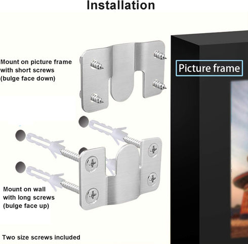 LIKERAINY Heavy Duty Large Metal Flush Mount Brackets - Sectional Interlocking Connector for Furniture, 20 Pairs
