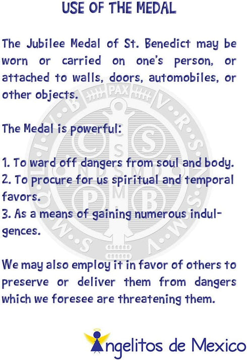 Angelitos de Mexico Big Saint Benedict Key for Home Protection Wall Decor to Hang on Door