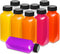 MANSHU 10 OZ Plastic Juice Bottles, Reusable Bulk Beverage Containers, 10Pcs with Black Tamper Evident Lids