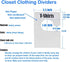 16 Pack White Clothing Rack Size Dividers with 60 Labels, Large Rectangular Closet Dividers, Pearl White