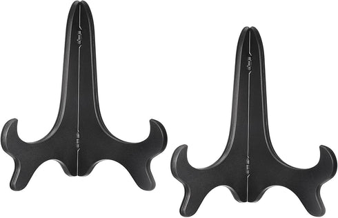uxcell 2pcs 9" Black Wood-like Plastic Folding Easel Plate Holder for Decorative Picture Frame