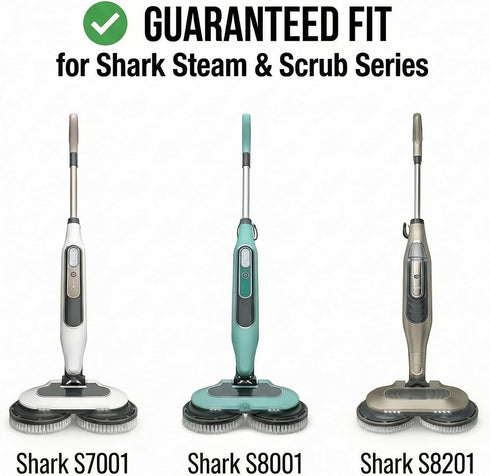 S8201 S8001 S7201 S7000 2 Count Newly Upgraded Steam Mop Replacement Brush Pads for Shark Steam and Scrub Mop Series