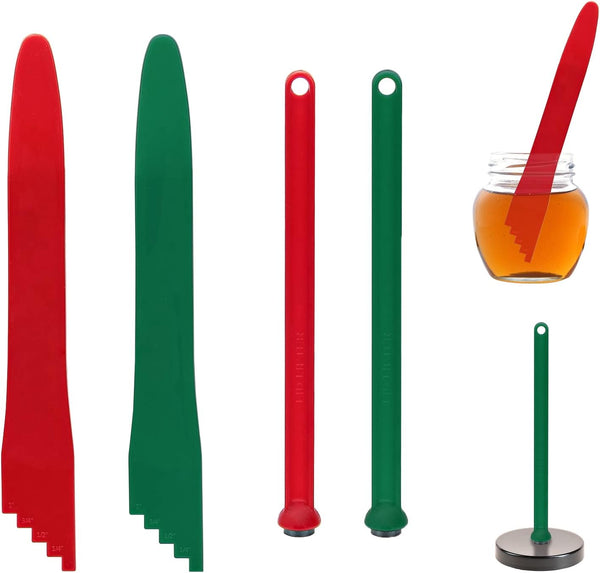 4 PCS Canning Kits - Include Magnetic Lid Lifter and Bubble Popper, Heat Resistant Home Easy Canning Tools (Red+Green)
