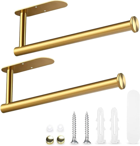 2PCS Fliverly Self Adhesive Paper Towel Holder Under Cabinet Mount, Wall Mounted