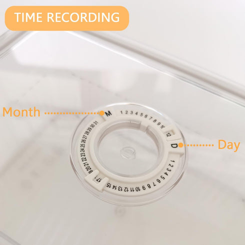 Vellsenne Cheese Container Airtight with Time Recording - Cheeses Storage Container for Fridge Cream Cheese Sliced