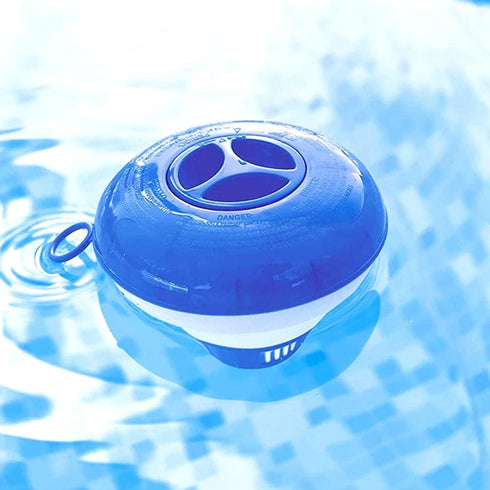 WWD POOL Chlorine Dispenser for Pool, Floating Mini Spa Chemical Dispenser for 1 Inch Tablets