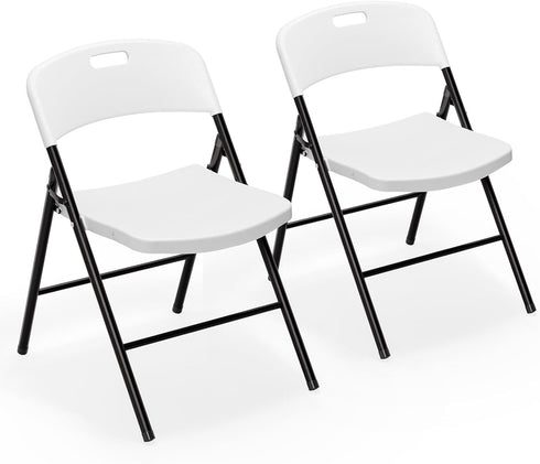 VINGLI Folding Chairs, Plastic Foldable Chair, Capacity up to 350 lbs, Portable