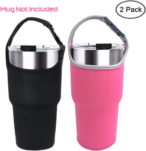 2 Pack Tumbler Carrier Holder Pouch for 30oz Stainless Steel Travel Mug, DanziX Neoprene Sleeve with Handle