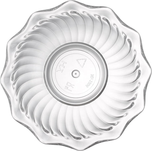 Elsjoy Set of 12 Plastic Dessert Bowls - 7 Oz Clear Mini Snack Bowls, 4.7 Inch Stackable for Ice Cream, Candy