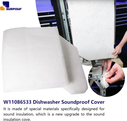 W11086533 Dishwasher Sound Shield Compatible with Whirlpool Kenmore Maytag Replacement 4512869 AP6048046