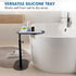 Bloss Silicone Bathroom Tray with Soap Holder - 7.9" Marble Vanity Tray for Bathroom Counter, Sponge Holder