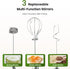 14oz Nahida Handheld Milk Frother Wand with Stand & Milk Frothing Pitcher Milk Coffee Cappuccino Latte Art - White
